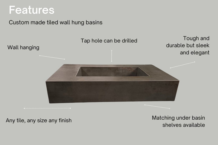 1800mm Bespoke Tiled Double Basin - Bespoke Basins